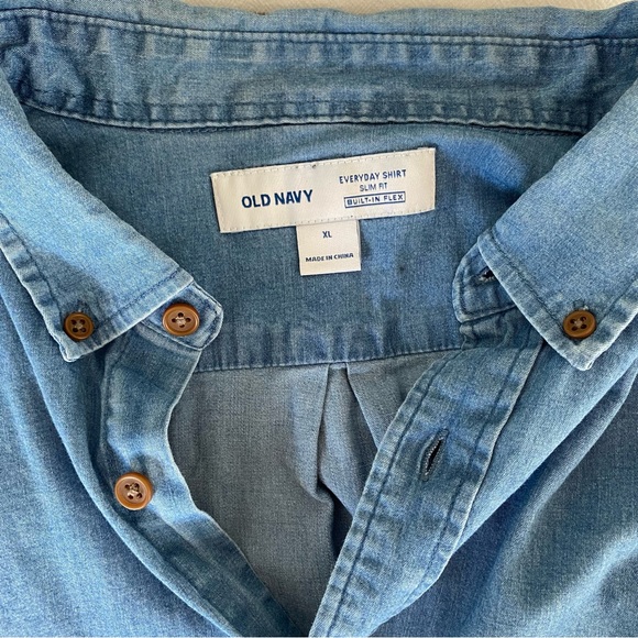 Mens Chambray long sleeve shirt - Picture 4 of 5